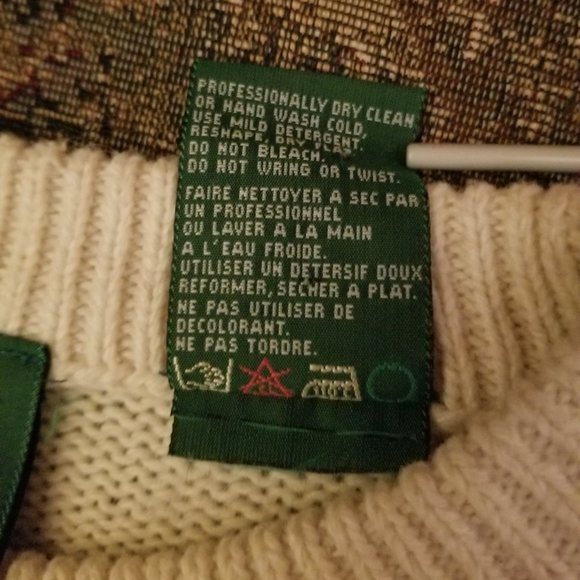 Floral leaf on all sides, S, vintage 80s, wool sweater, Northern Reflections - Picture 5 of 5